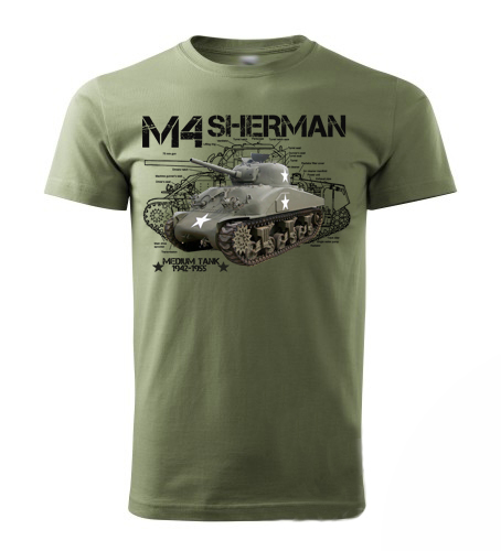 Dětské tričko STRIKER Tank M4 Sherman olivové