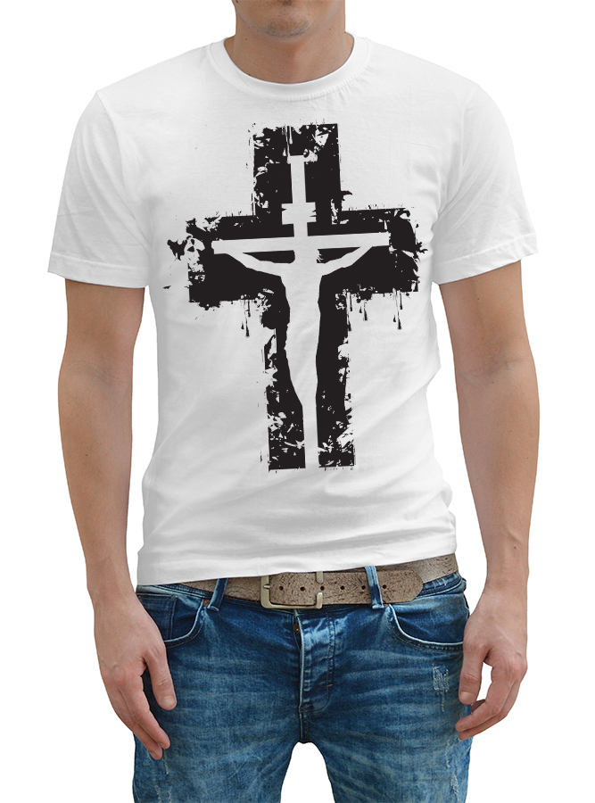 Tričko STRIKER Ježíš na kříži černý