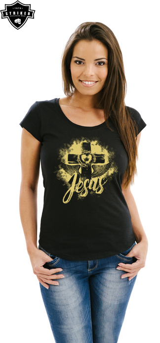 Dámské tričko STRIKER Ježíš kříž srdce