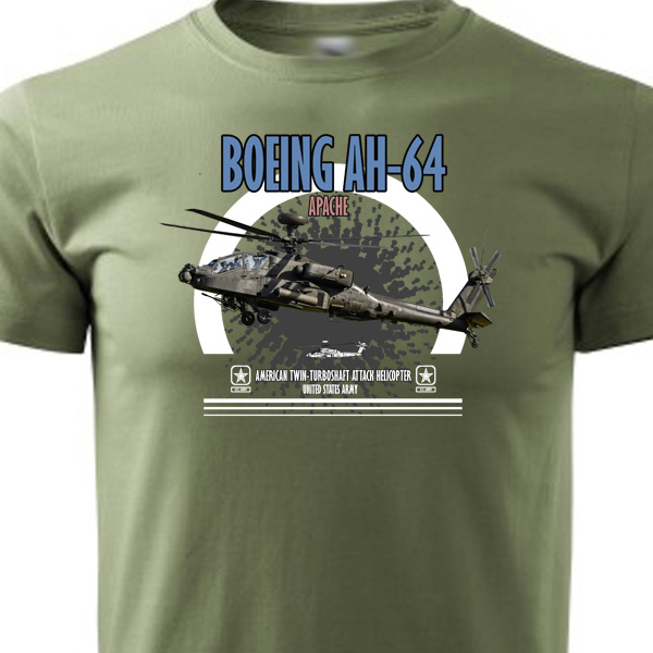 Tričko vrtulník Boeing AH-64